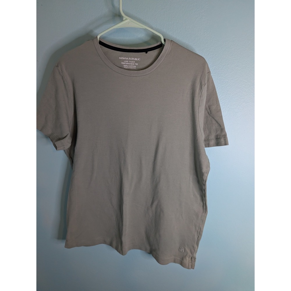 Banana‎ Republic Mens Luxe Touch Performance Tee Gray Cotton Crewneck Shirt L